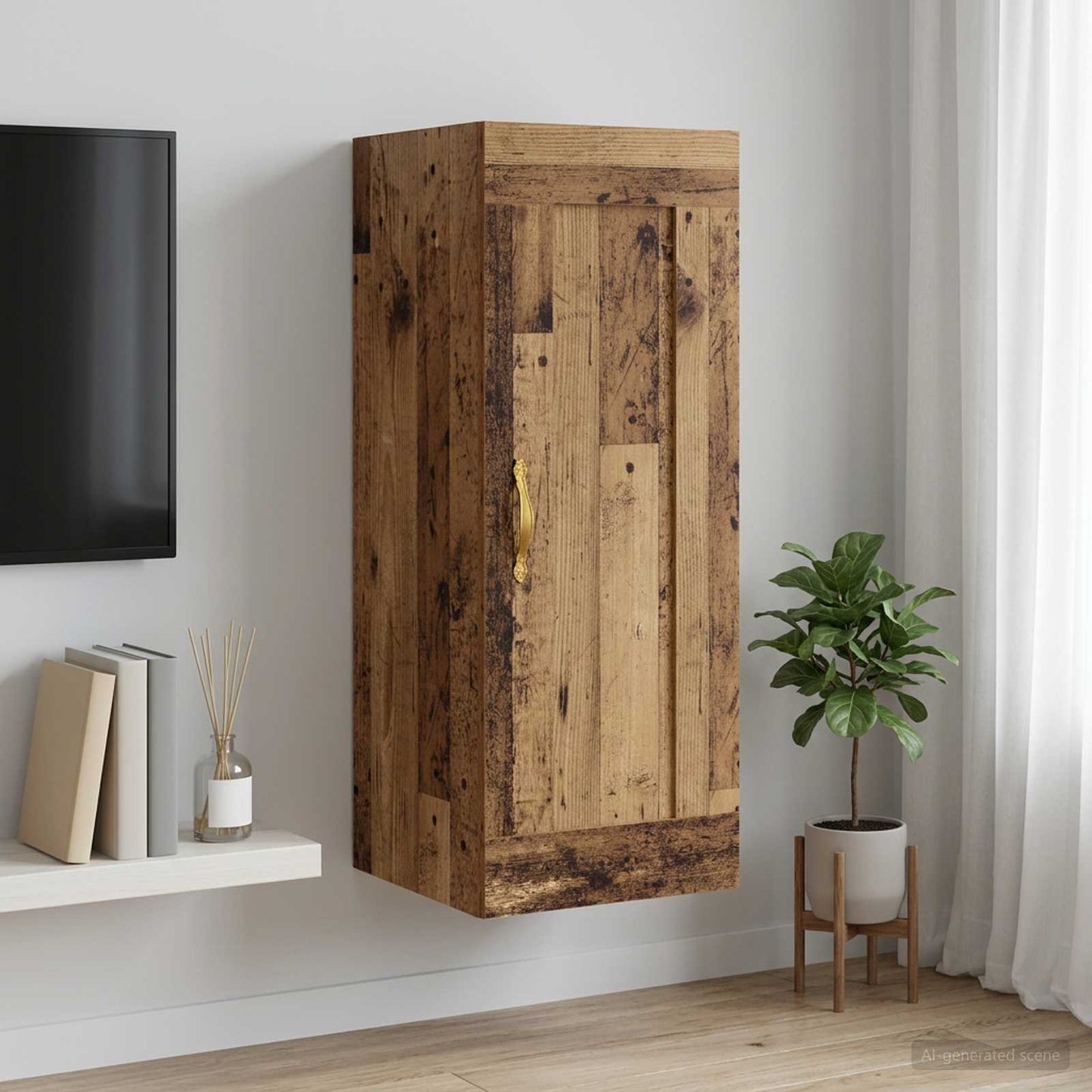 Fali Szekrény Antik Fa 34,5 x 34 x 90 cm Szerelt Fa