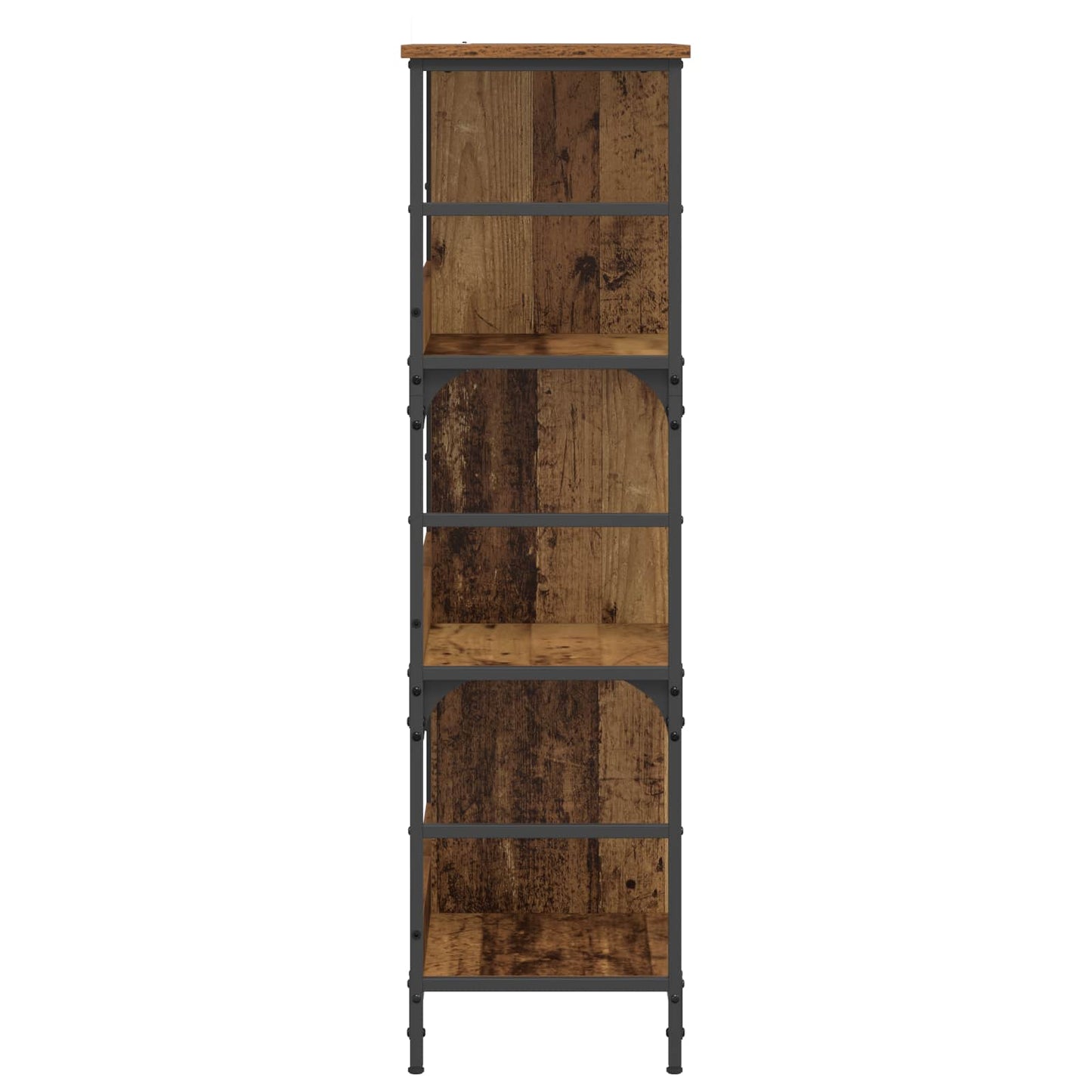 Könyvespolc 4 szintes 78,5 x 33 x 117,5 cm fém PB Antik fa