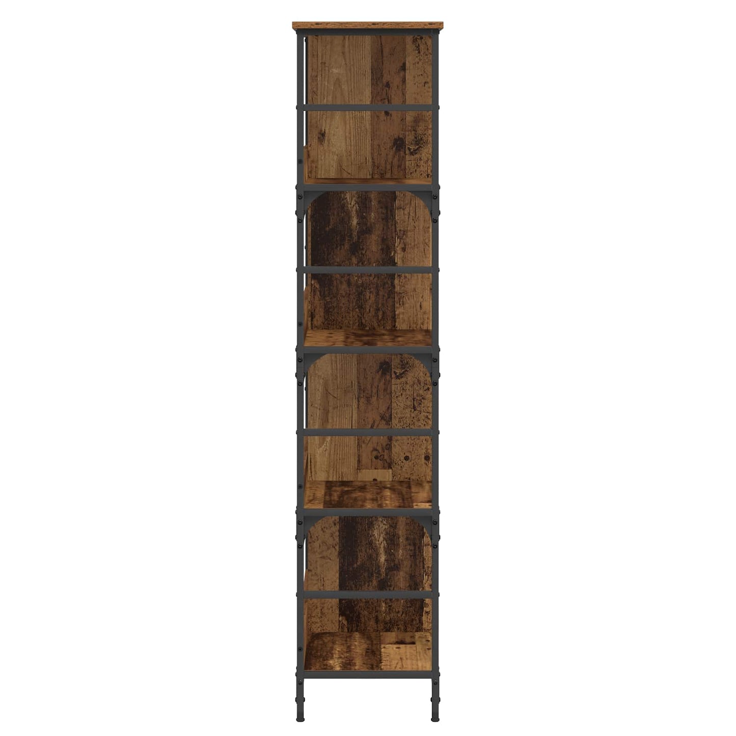 Könyvespolc 4 szintes 78,5 x 33 x 153 cm fém PB Antik fa