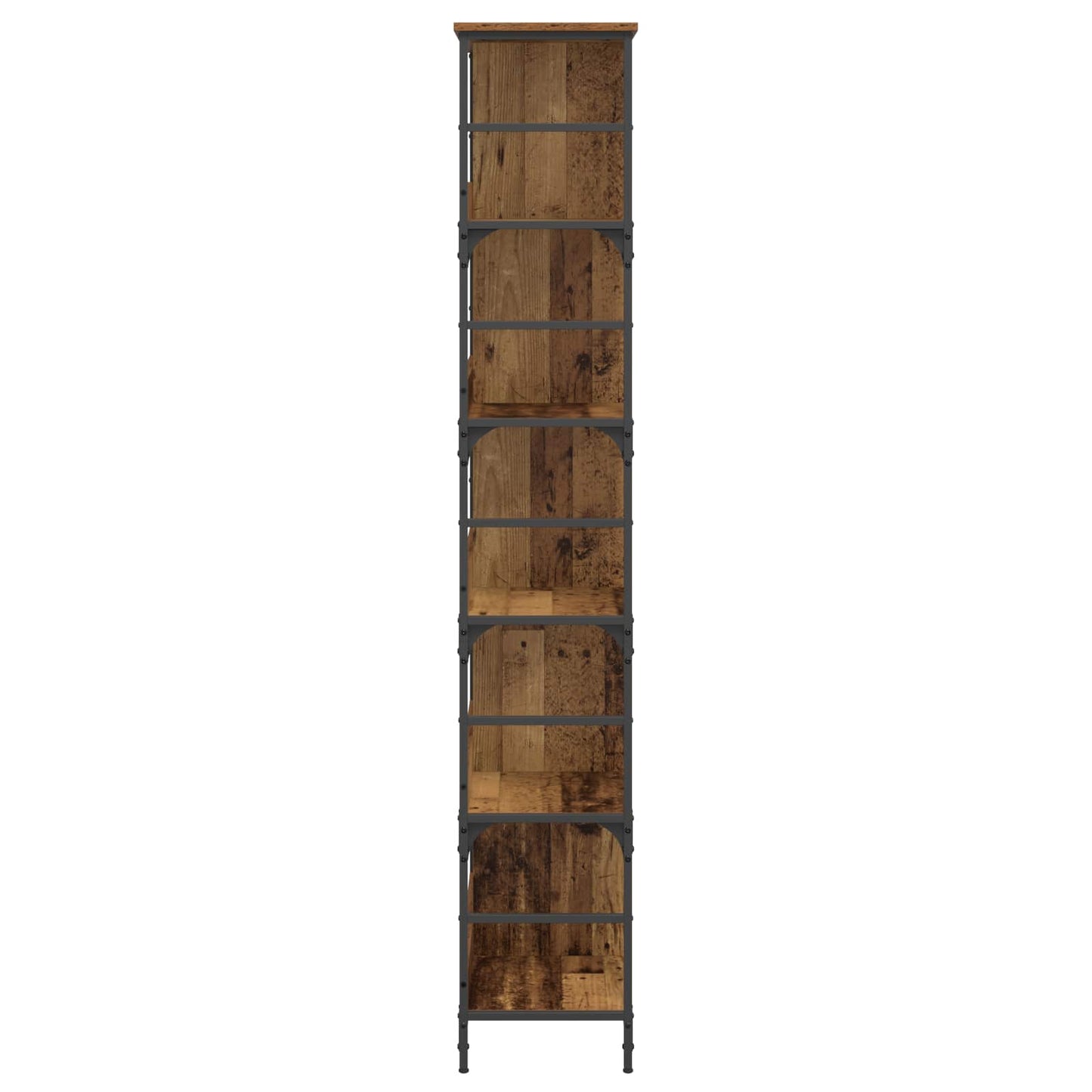 Könyvespolc 4 szintes 78,5 x 33 x 188,5 cm fém PB Antik fa