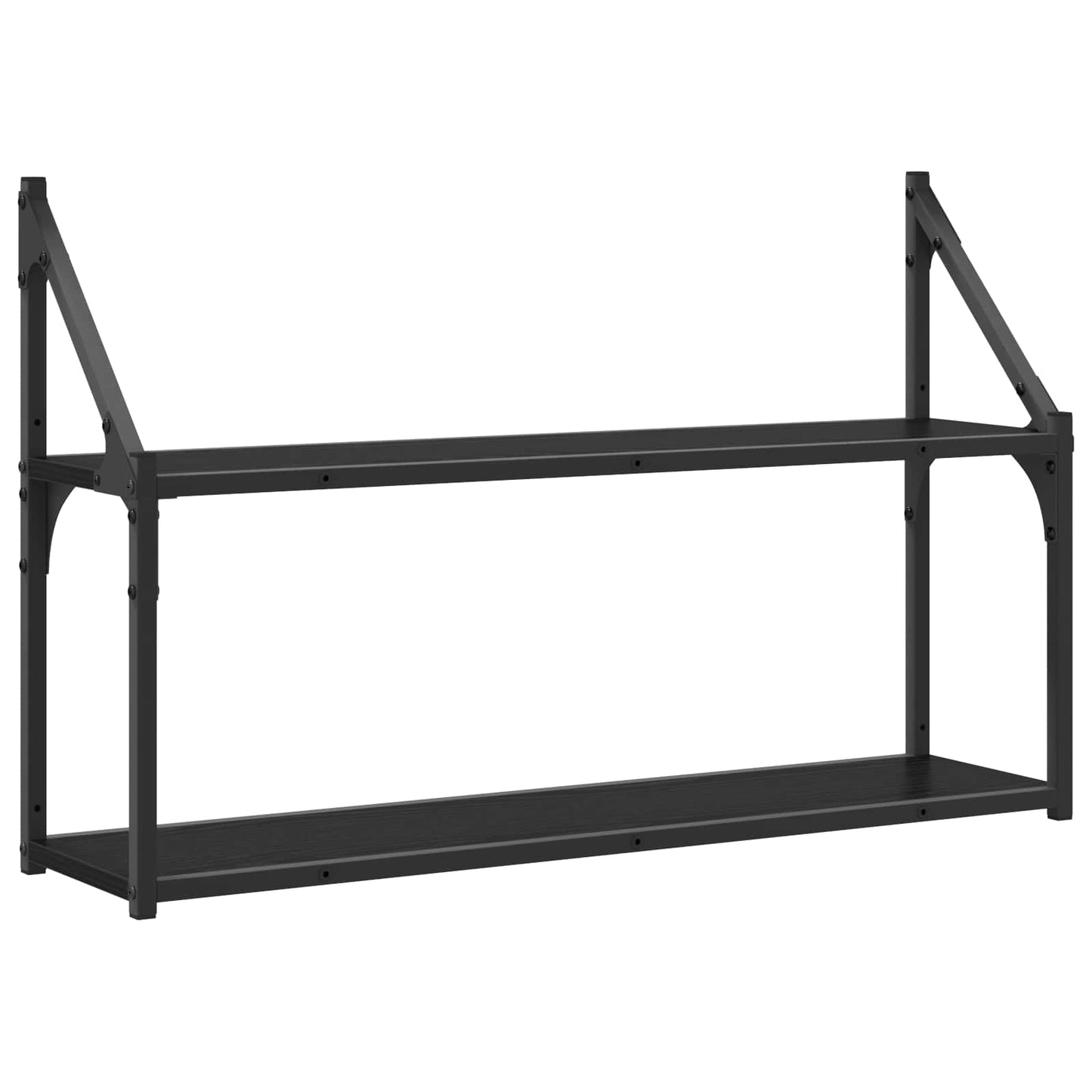 Falpolc Falra szerelhető Fekete tölgy 80 x 21 x 51 cm fém PB