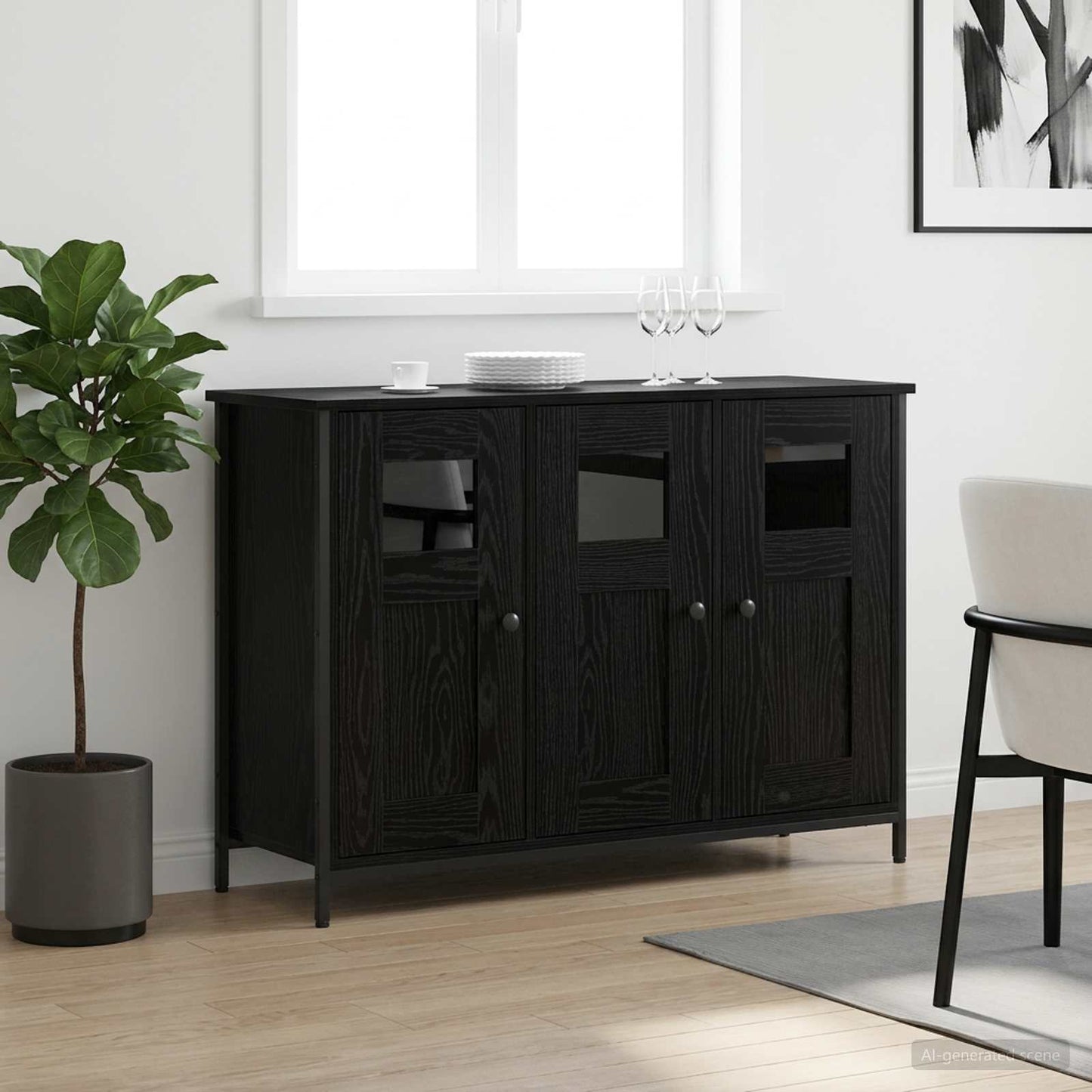 Széf Fekete Tölgy 100 x 35 x 70 cm Szerelt Fa