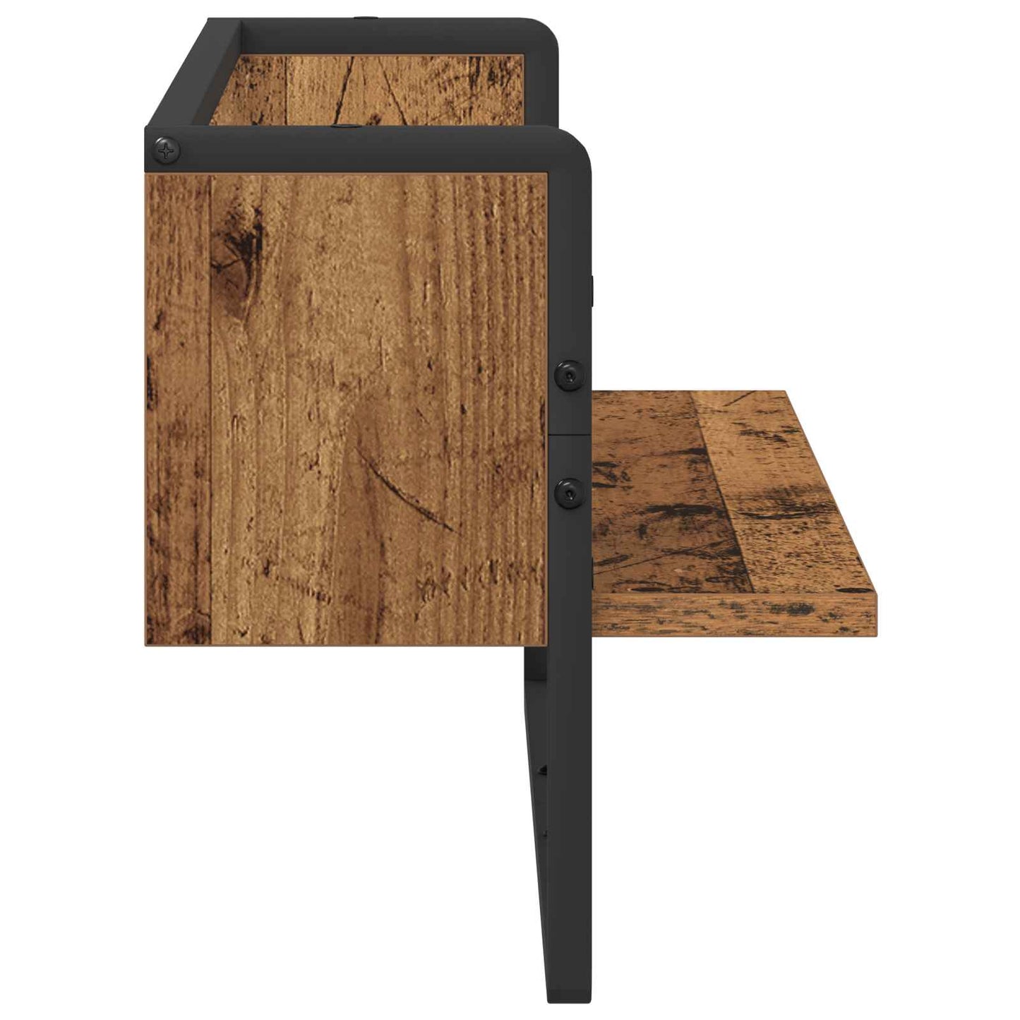 Falpolc Falra szerelhető Antik fa 65 x 25 x 30 cm fém PB