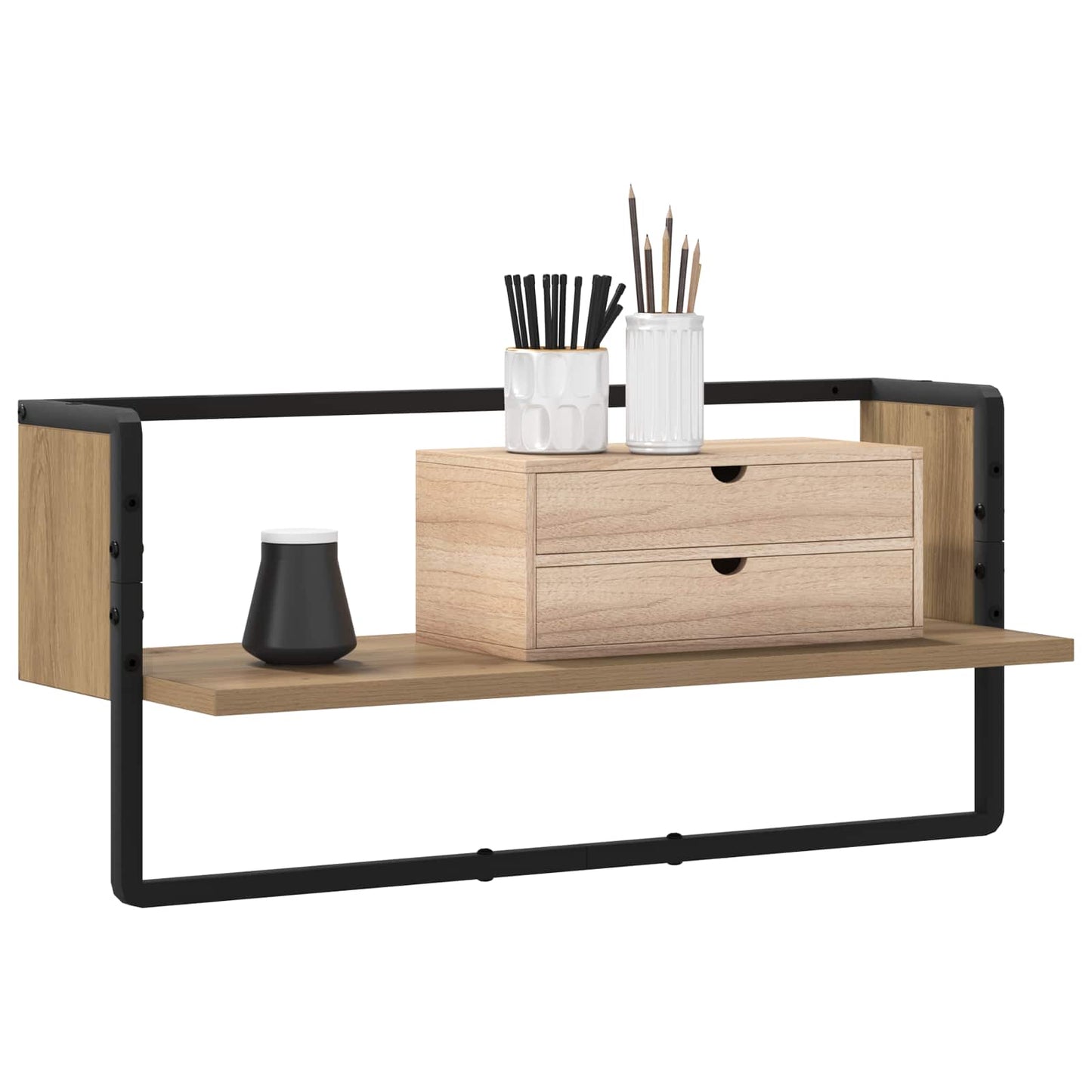Falpolc Falra szerelhető Kézműves tölgy 65 x 25 x 30 cm fém PB