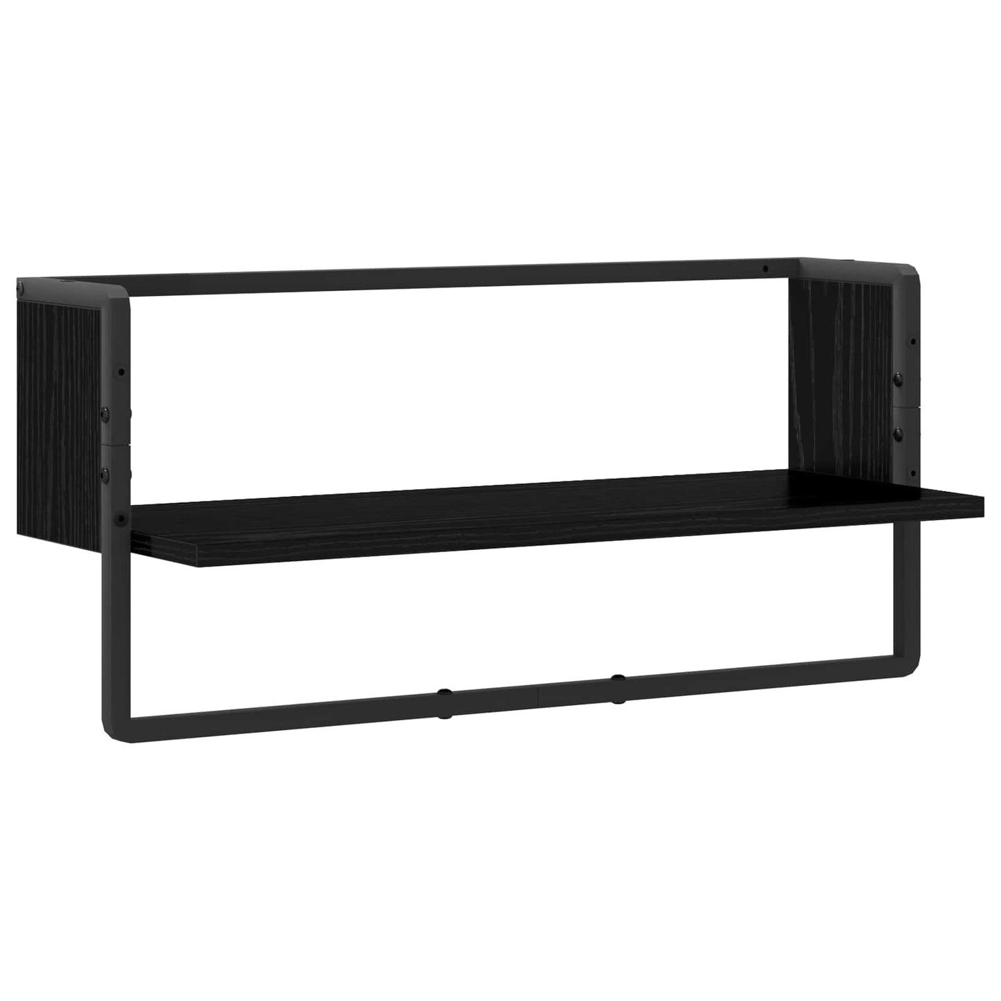 Falpolc Falra szerelhető Fekete tölgy 65 x 25 x 30 cm fém PB