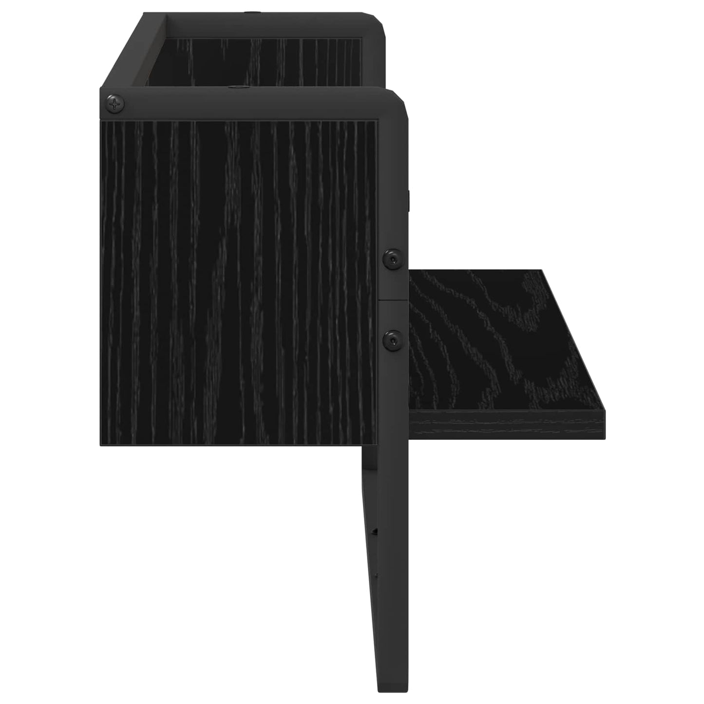 Falpolc Falra szerelhető Fekete tölgy 65 x 25 x 30 cm fém PB