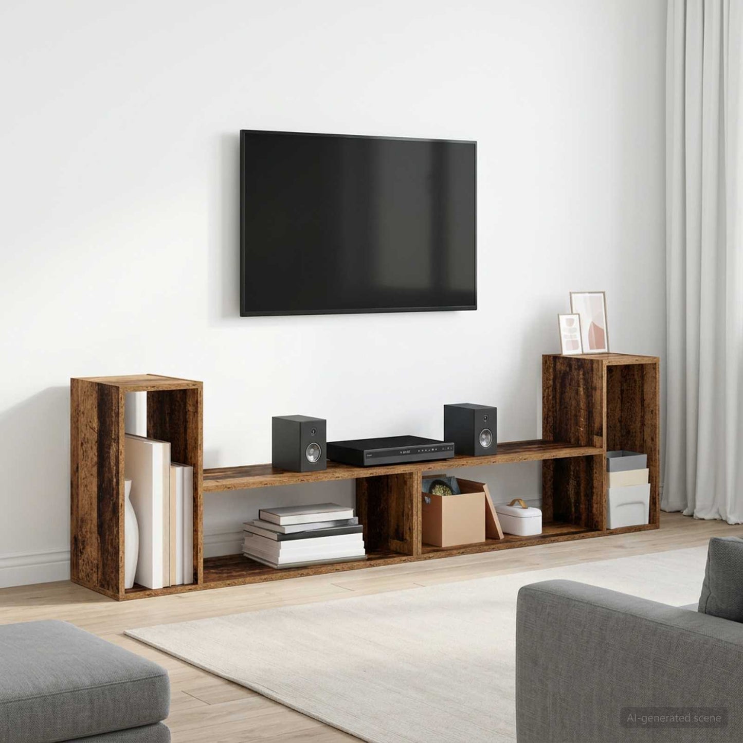 TV szekrény 100 x 30 x 50 cm Antik Fa Szerelt Fa