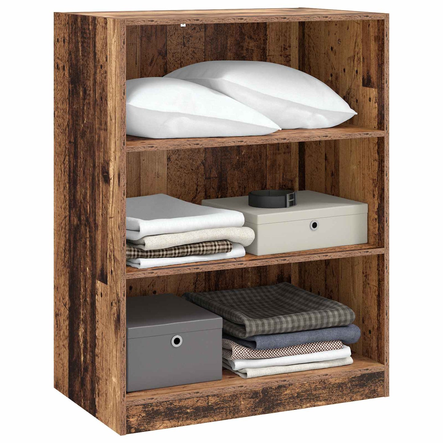 Ruhásszekrény polcokkal tárolóval Antik fa 77 x 48 x 102 cm PB