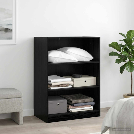 Ruhásszekrény polcokkal Fekete tölgy 77 x 48 x 102 cm PB