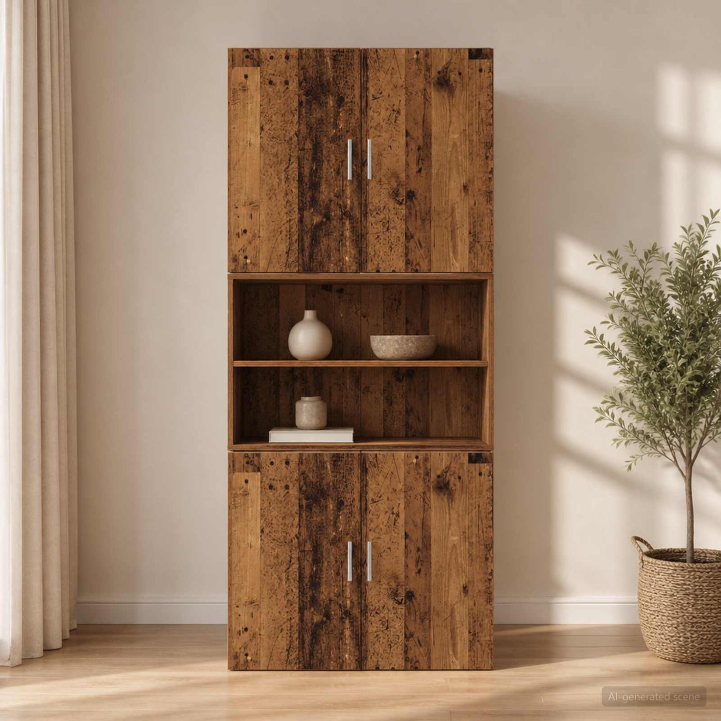 Fali Szekrény Antik Fa 80 x 42,5 x 64 cm Szerelt Fa