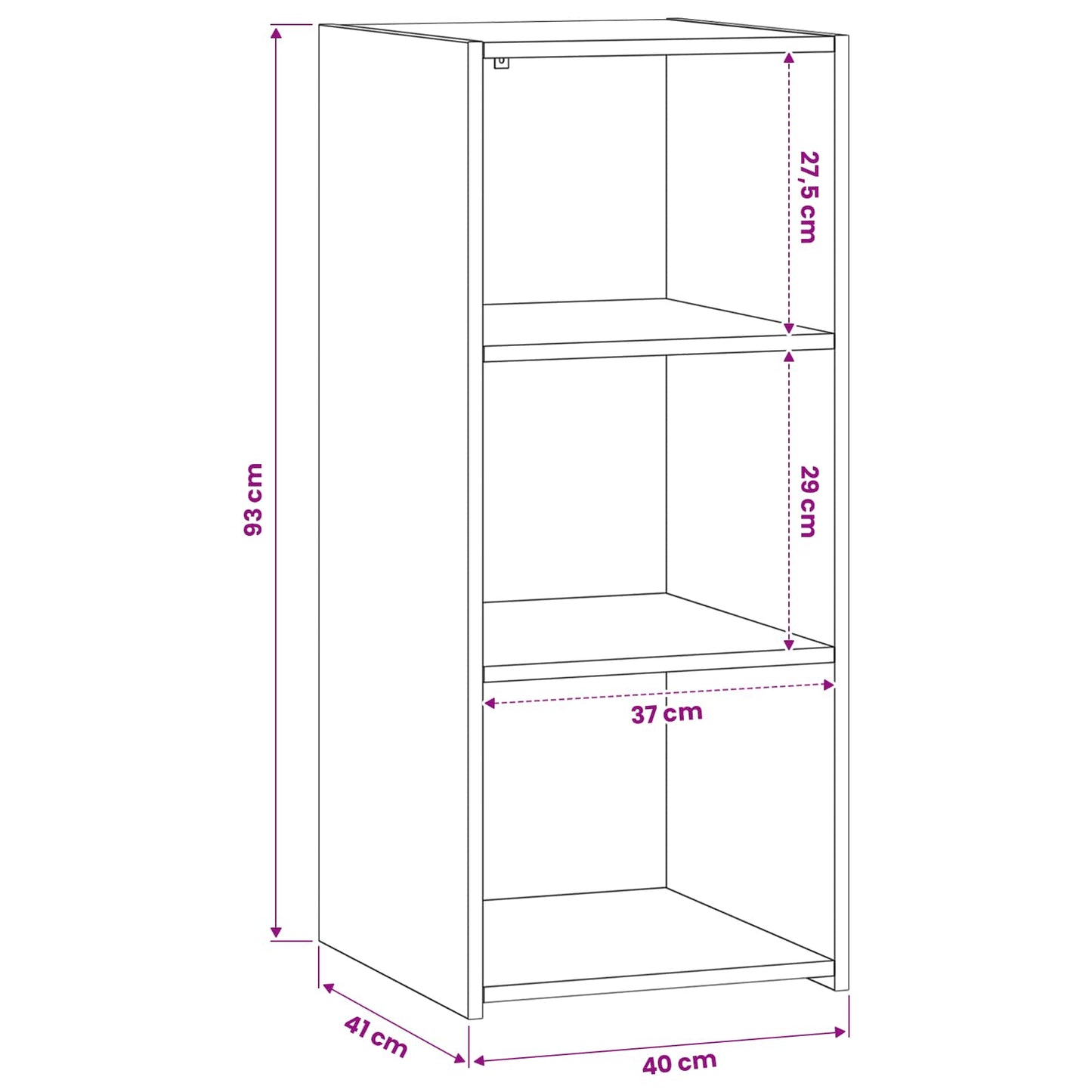 Széf Antik Fa 40 x 41 x 93 cm Szerelt Fa