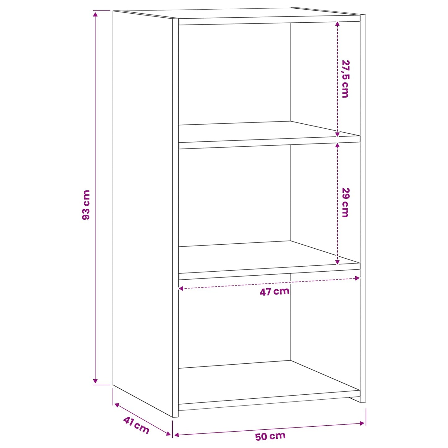 Széf Antik Fa 50 x 41 x 93 cm Szerelt Fa