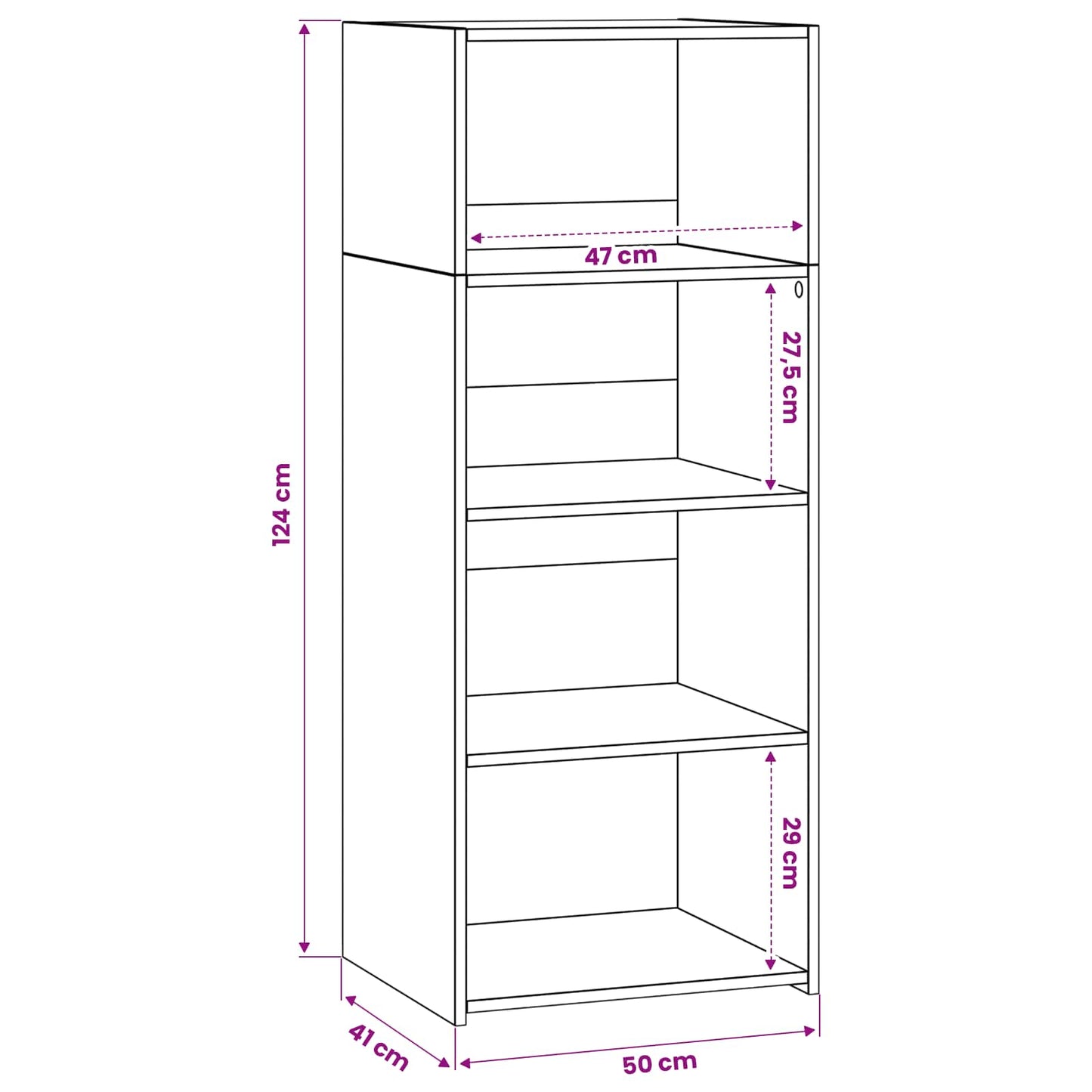 Magasfiú Antik Fa 50 x 41 x 124 cm Szerelt Fa