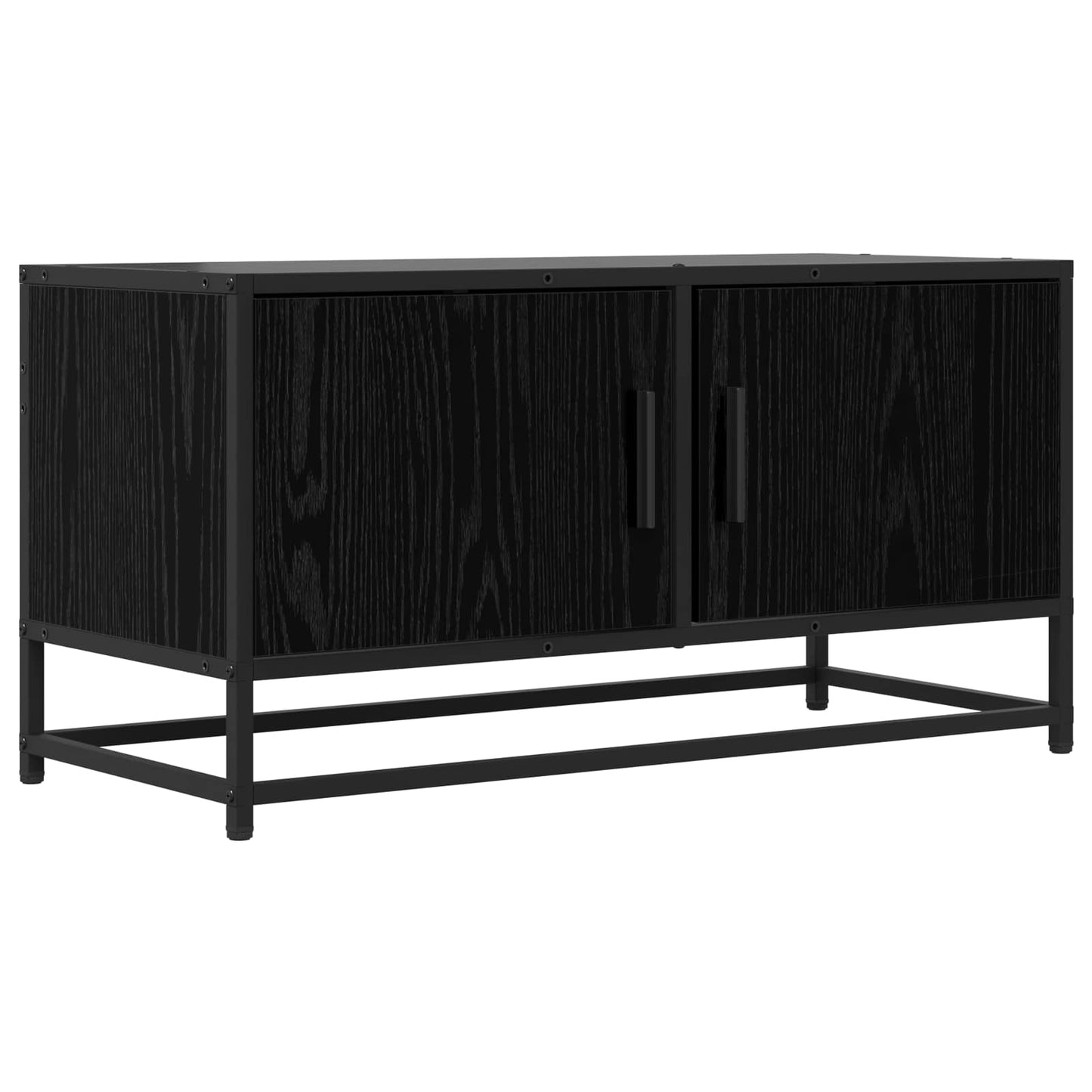 TV szekrény 80 x 34,5 x 40 cm Fekete Tölgy Szerelt Fa