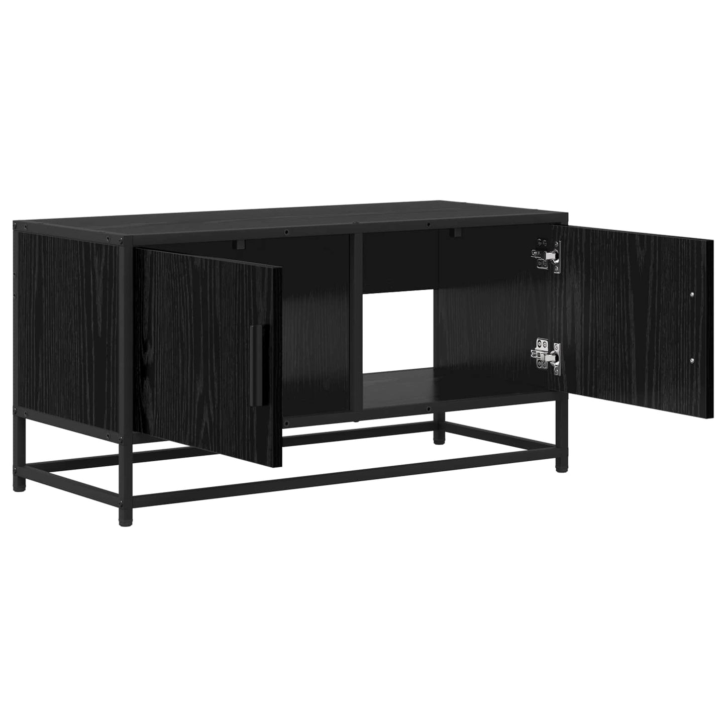 TV szekrény 80 x 34,5 x 40 cm Fekete Tölgy Szerelt Fa