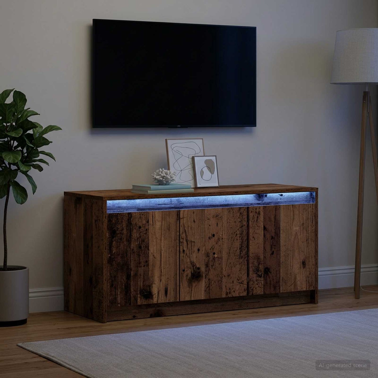 TV szekrény 100 x 34 x 50 cm Antik Fa Szerelt Fa