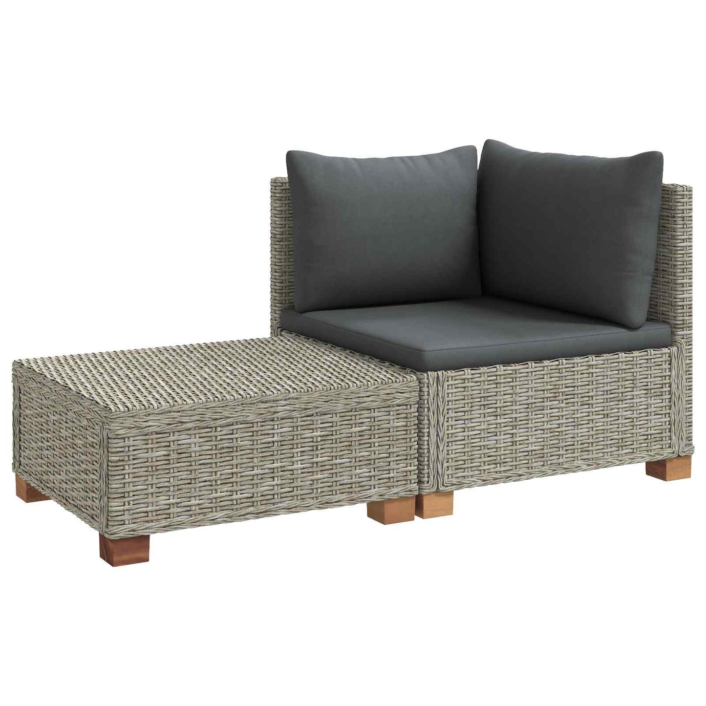 2 db Rattan Lounge Szett Párnákkal GENDT Természetes Rátta