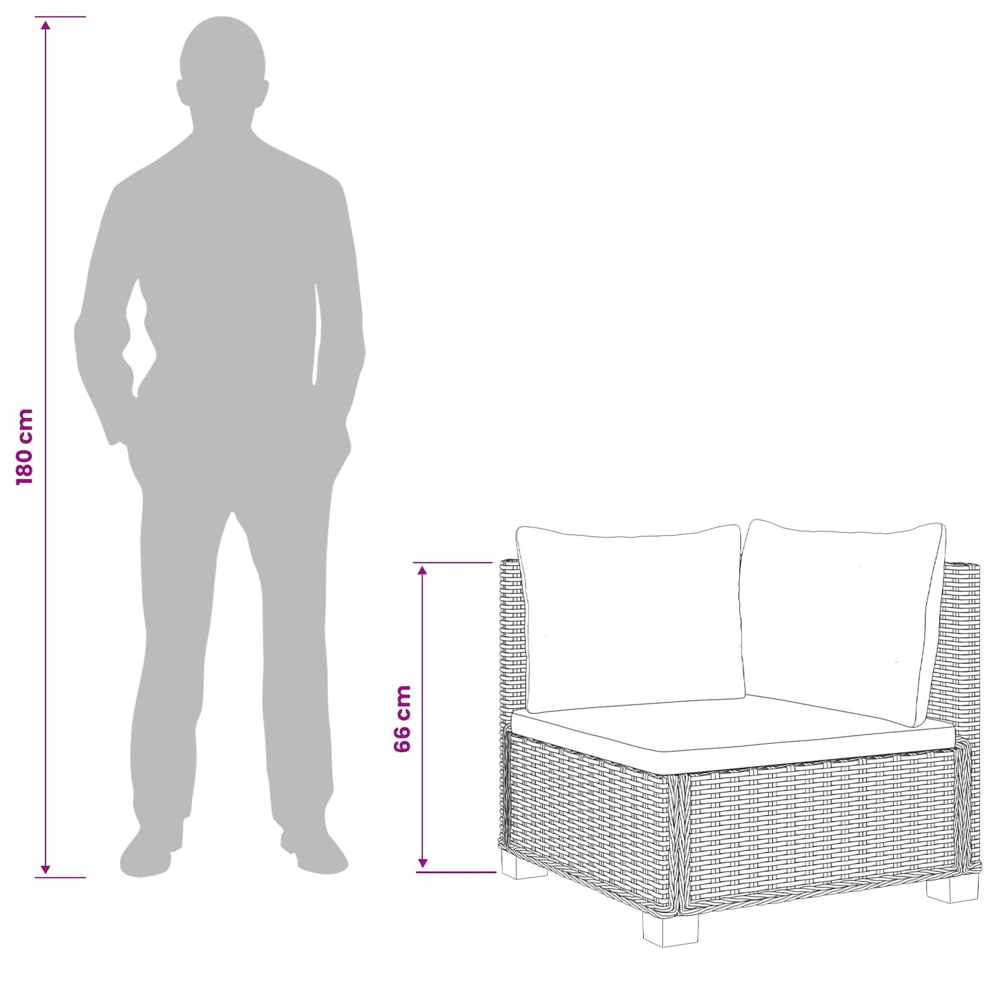 2 db Rattan Lounge Szett Párnákkal GENDT Természetes Rátta