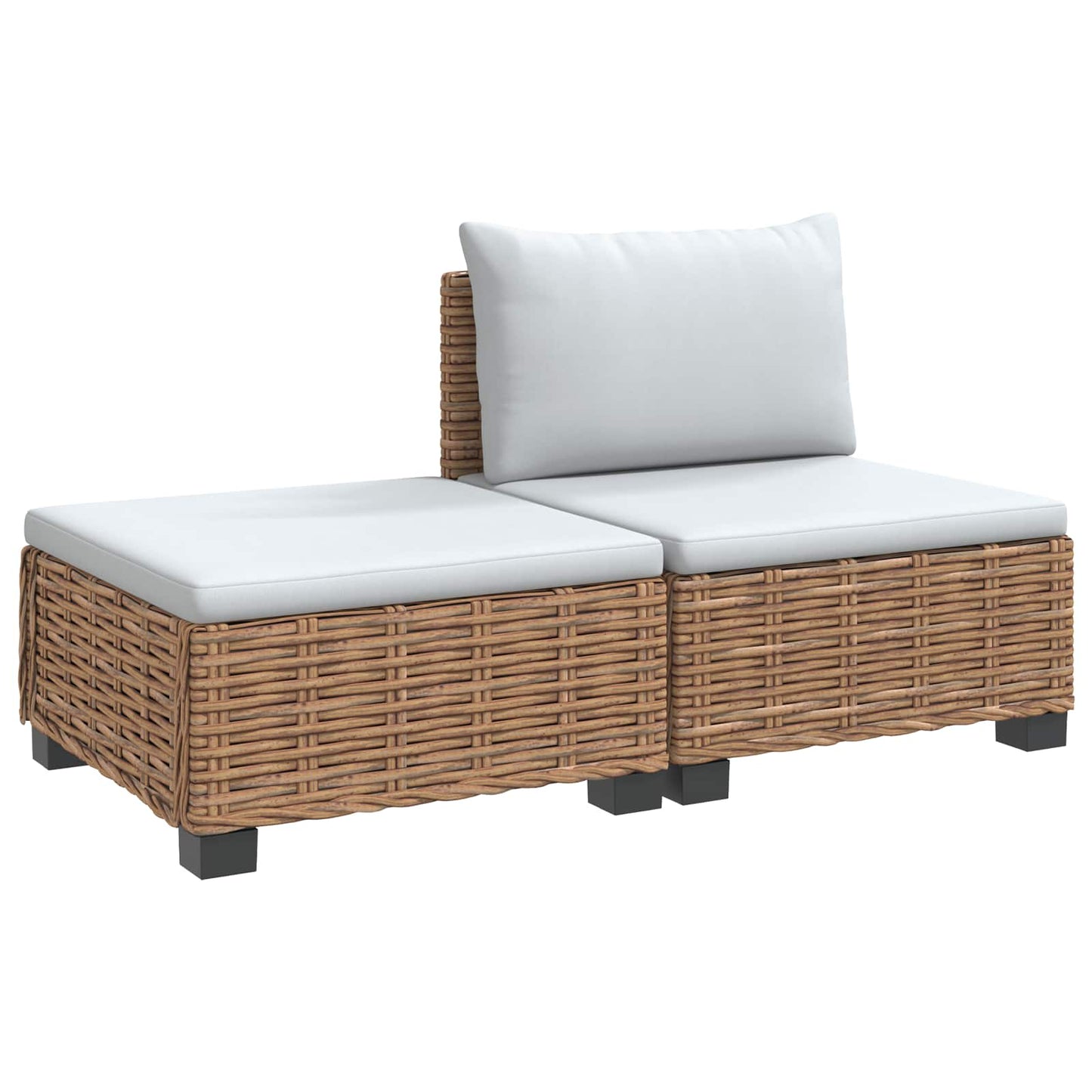 2 db Rattan Lounge Szett Párnákkal GENDT Természetes Rátta