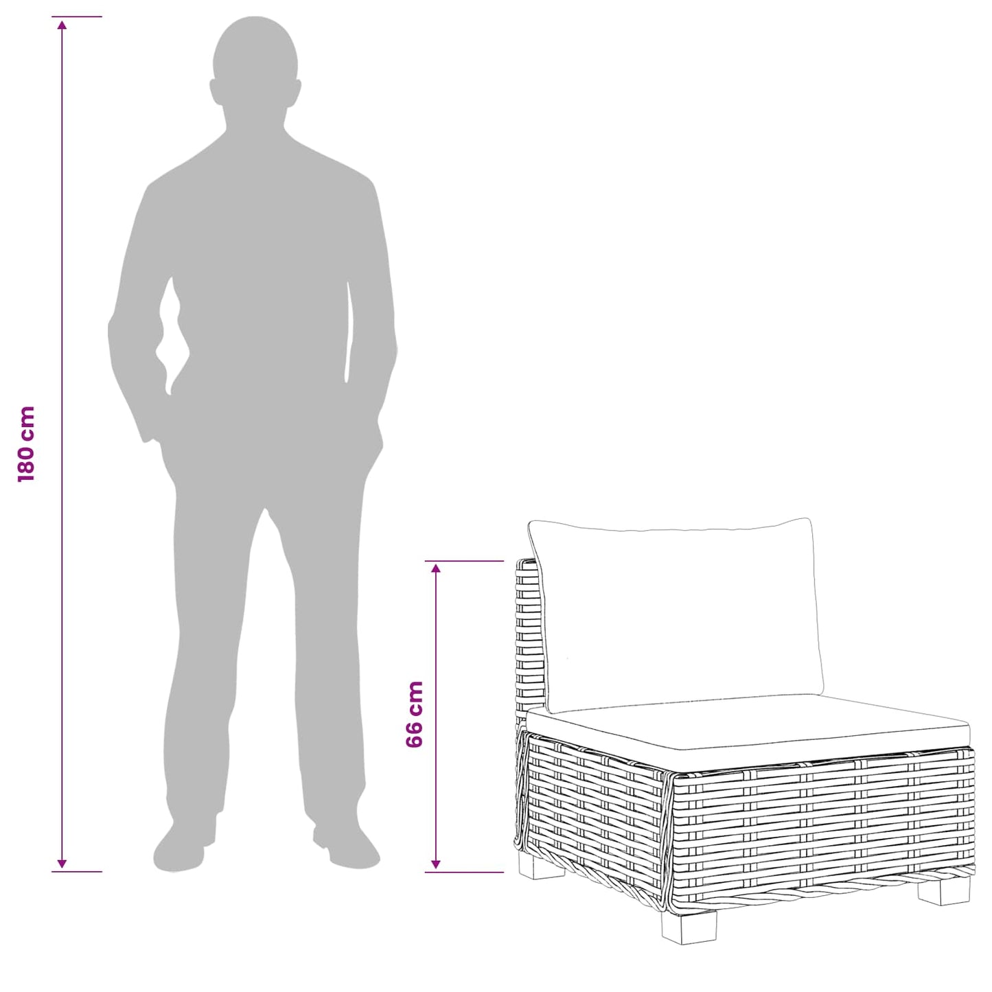 2 db Rattan Lounge Szett Párnákkal GENDT Természetes Rátta