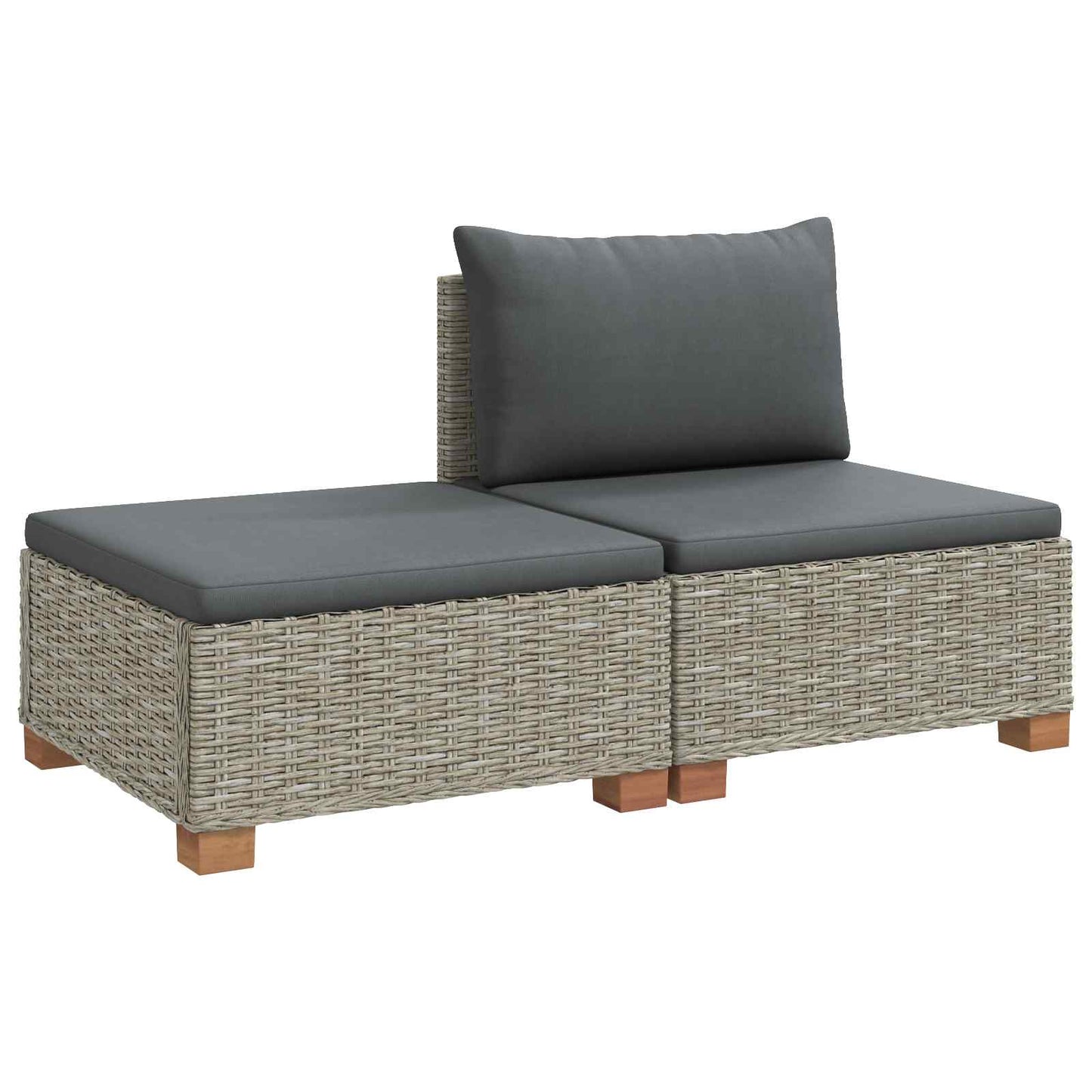 2 db Rattan Lounge Szett Párnákkal GENDT Természetes Rátta