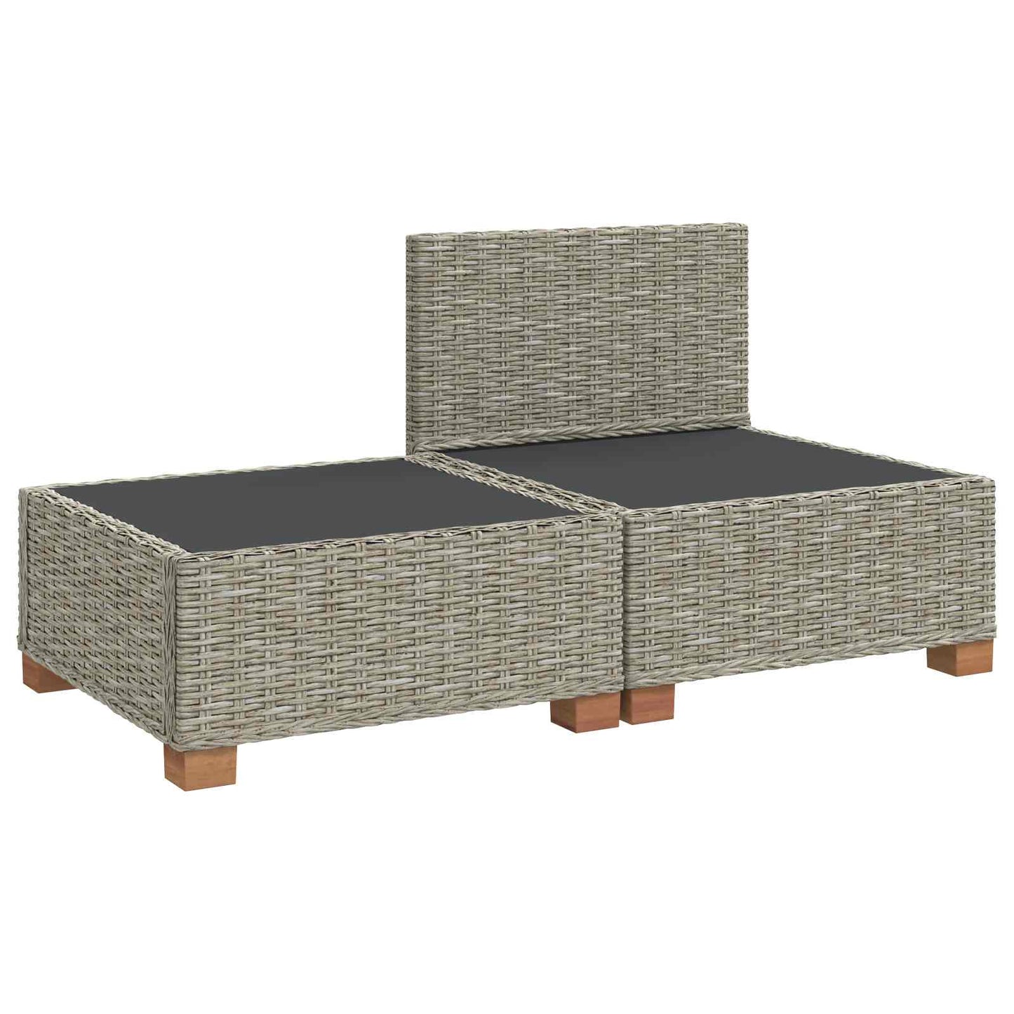 2 db Rattan Lounge Szett Párnákkal GENDT Természetes Rátta