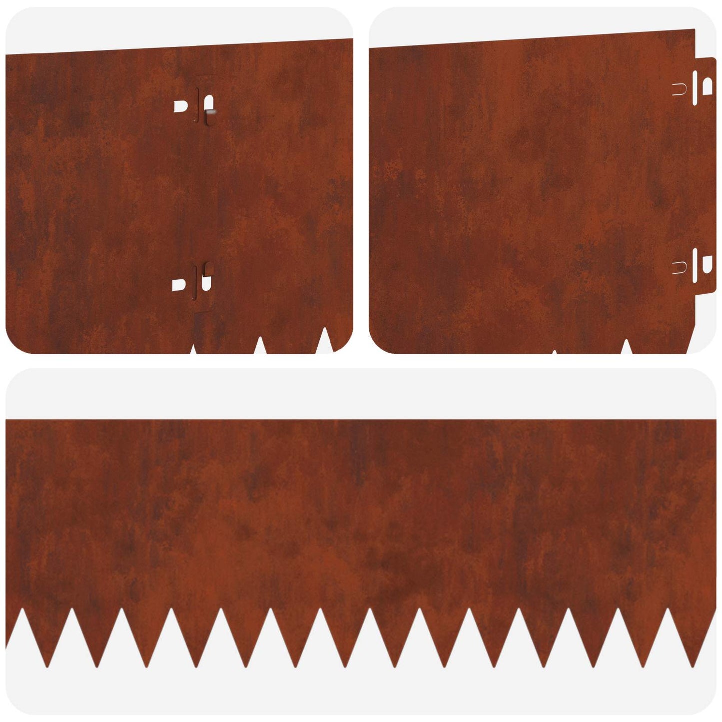 Fűszegélyezés 10 db 103 x 20 cm Acél Rozsdás