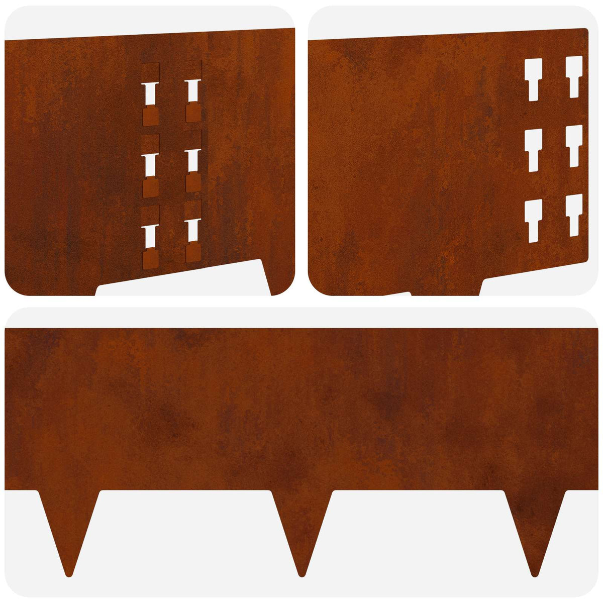 Fűszegélyezés 30 db 100 x 25 cm Acél Rozsdás