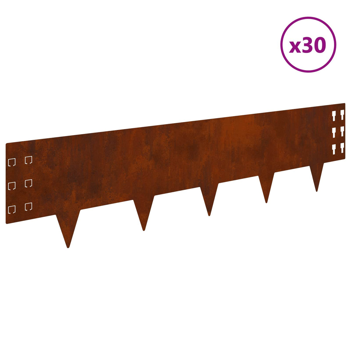 Fűszegélyezés 30 db 100 x 25 cm Acél Rozsdás
