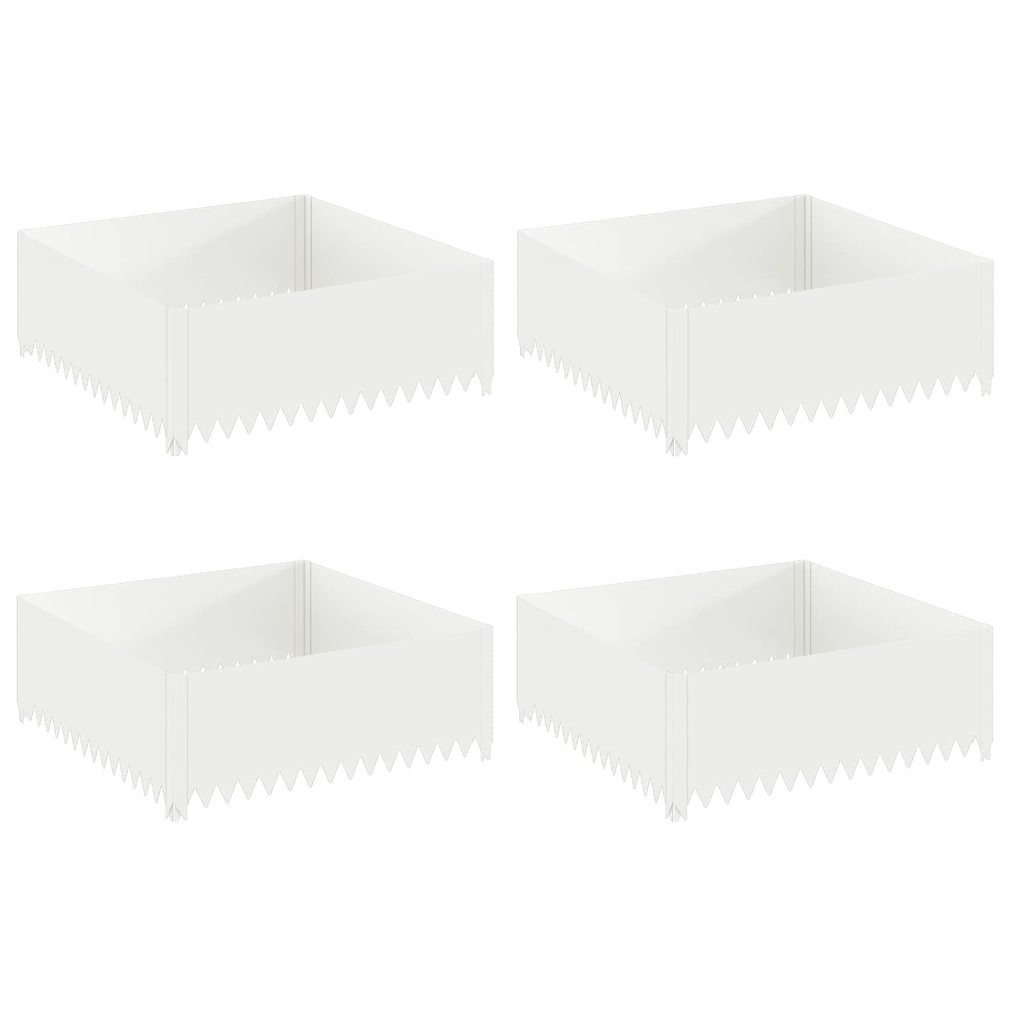 Fűszegélyezés 4 db 100 x 100 x 35 cm Acél Fehér