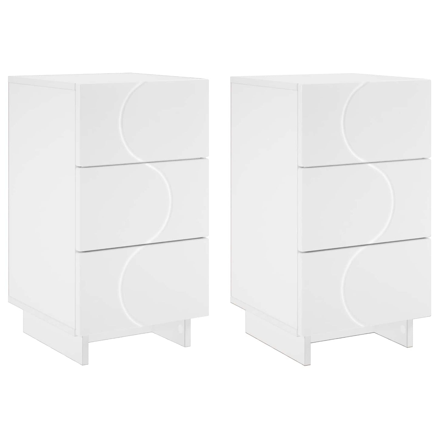 Éjjeliszekrény 2 pcs Fehér 33,5 x 34,5 x 60 cm Szerelt Fa