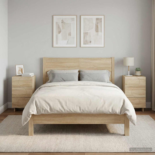 Éjjeliszekrény 2 db Sonoma tölgy 33,5 x 34,5 x 60 cm Szerelt Fa