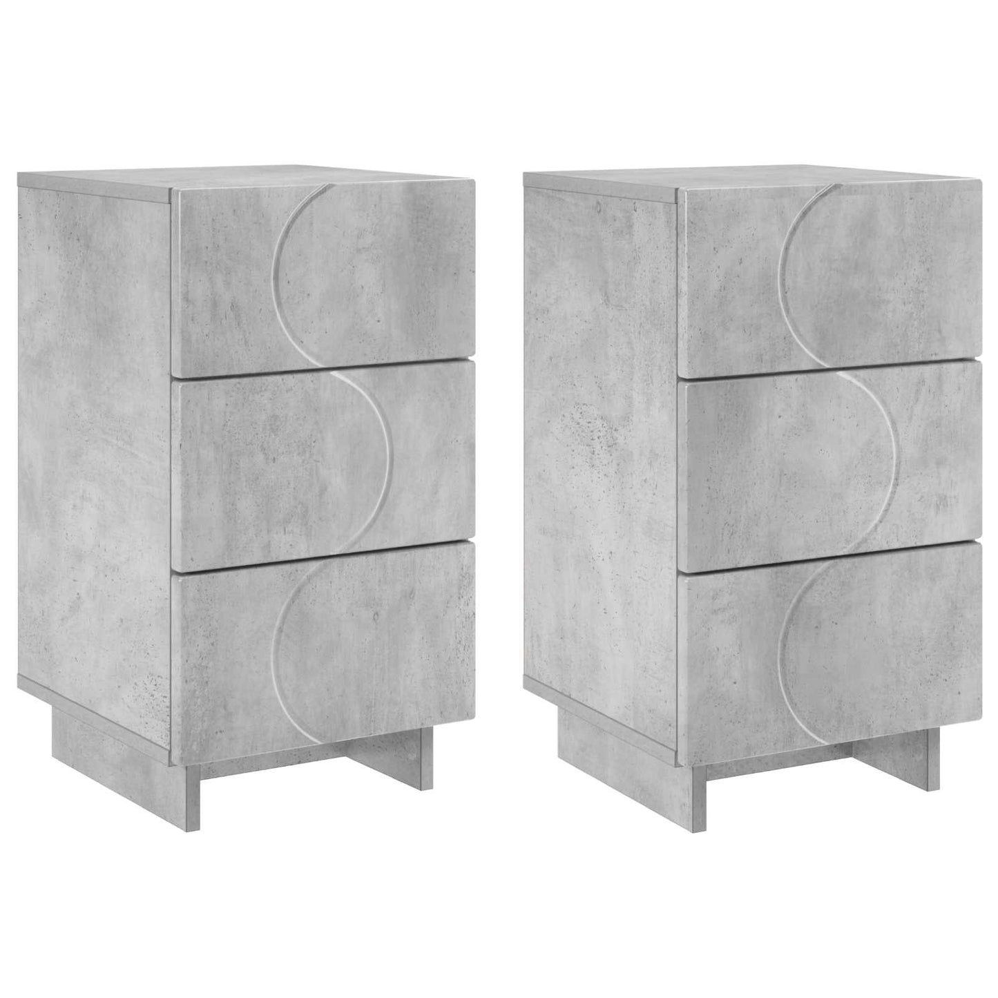 Éjjeliszekrény 2 pcs Betonszürke 33,5 x 34,5 x 60 cm Szerelt Fa