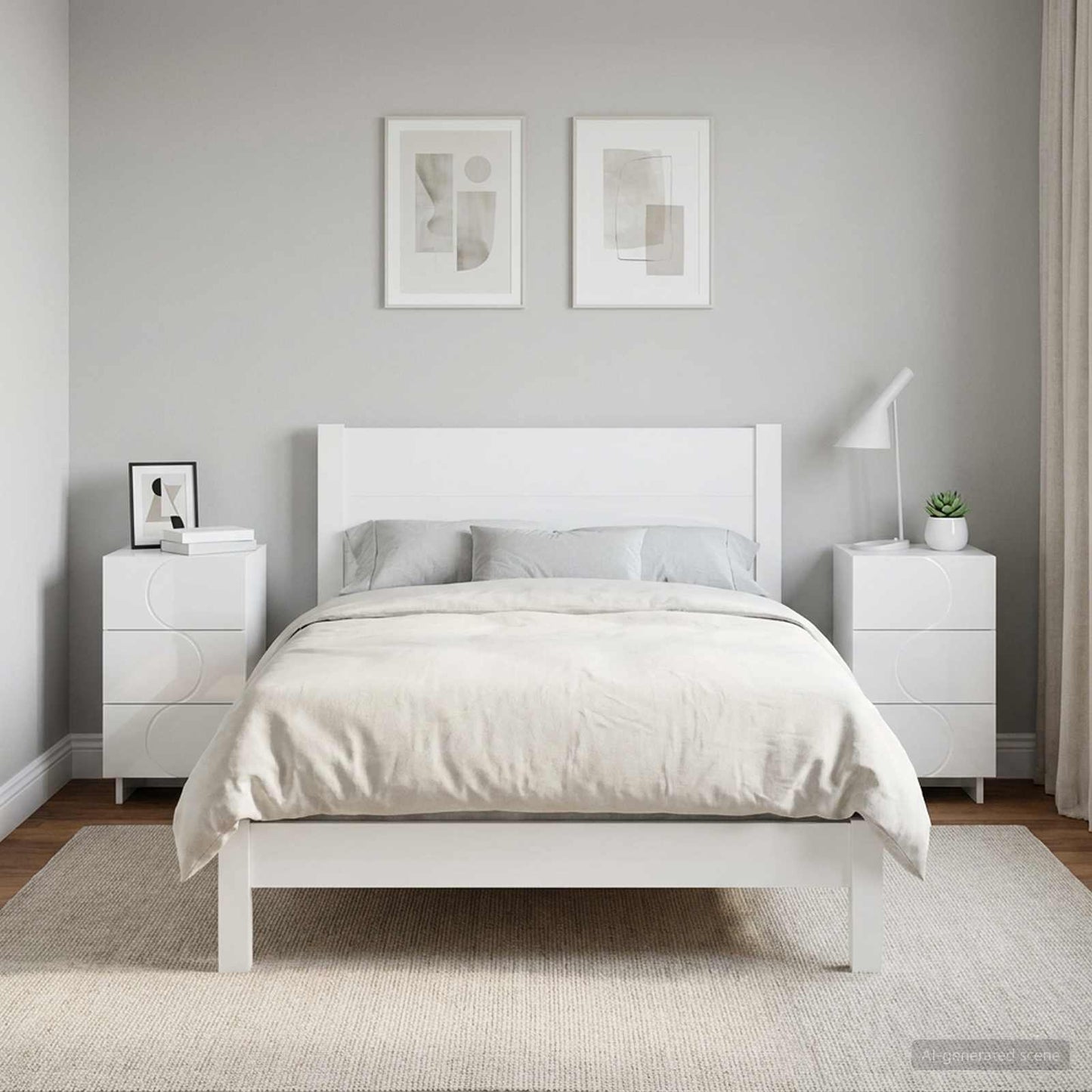 Éjjeliszekrény 2 pcs Magasfényű Fehér 33,5 x 34,5 x 60 cm