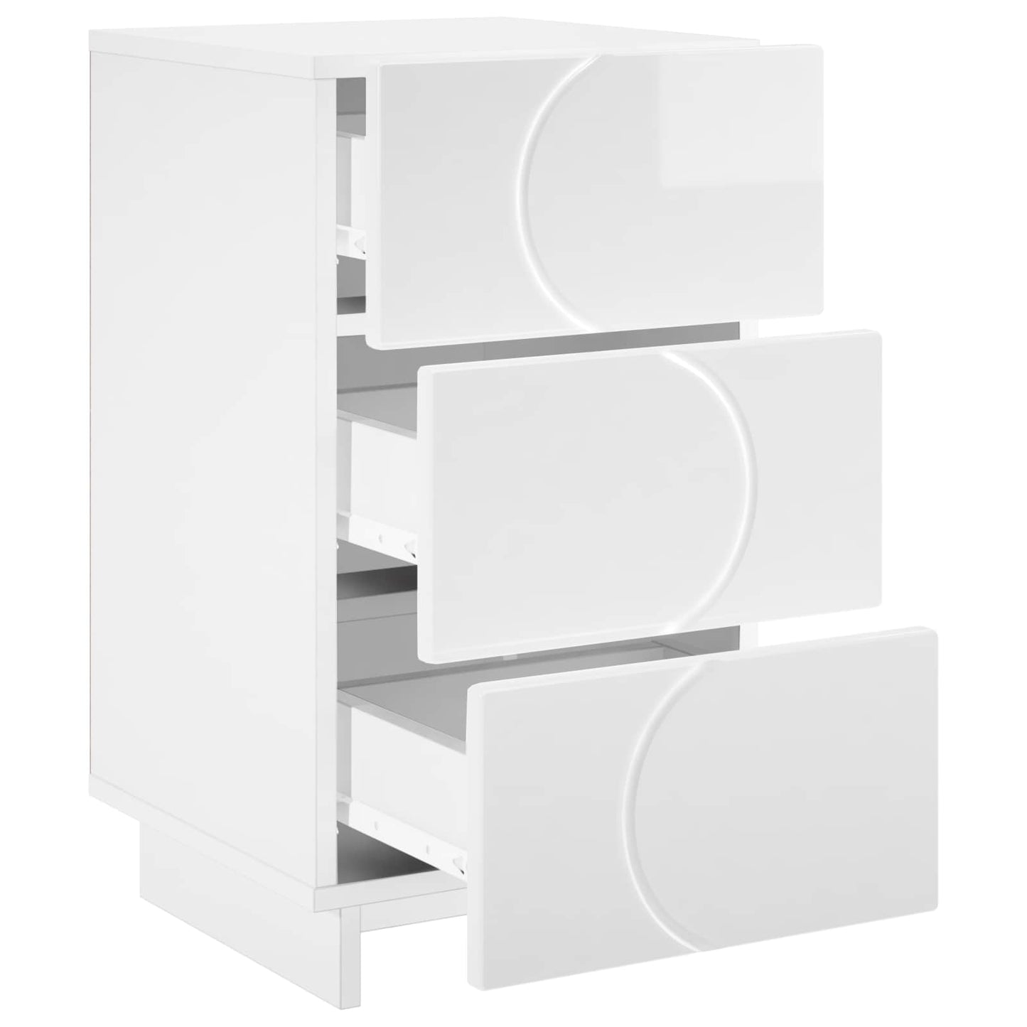 Éjjeliszekrény 2 pcs Magasfényű Fehér 33,5 x 34,5 x 60 cm