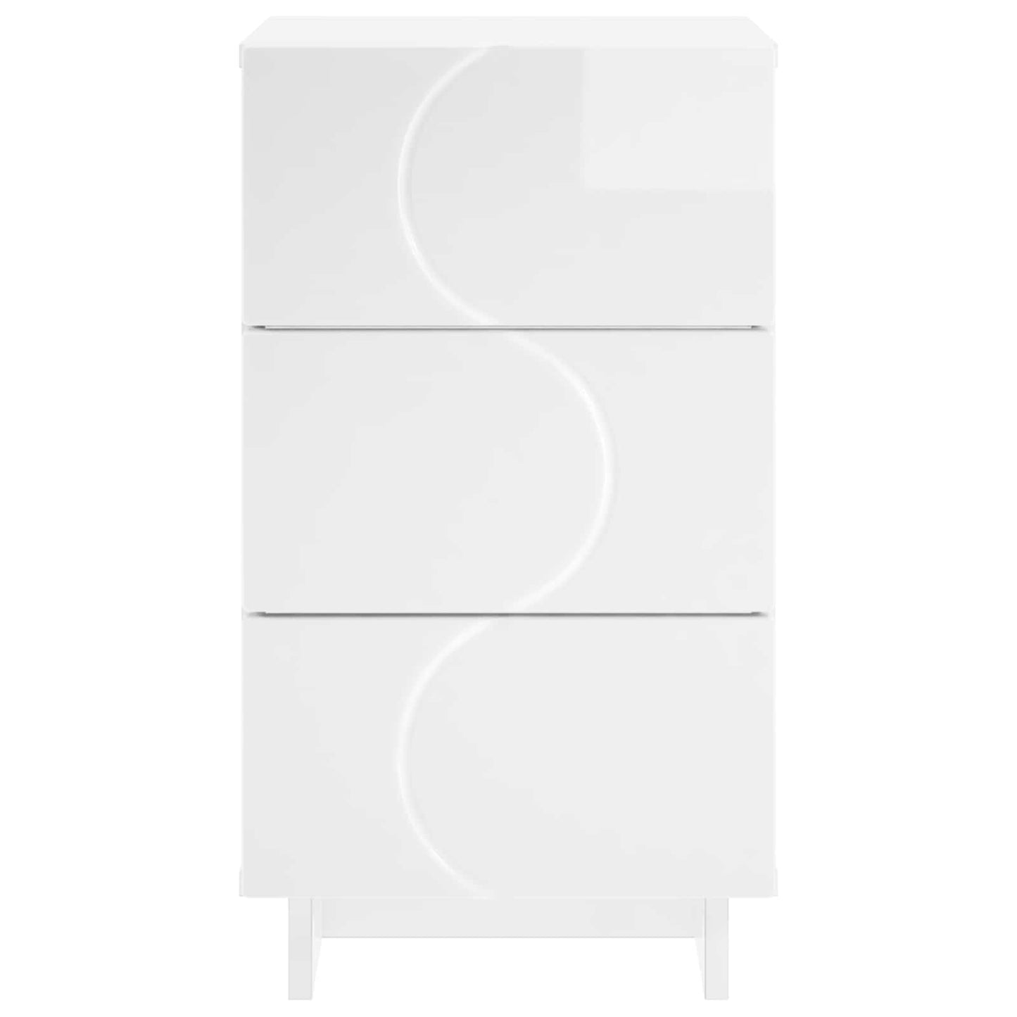 Éjjeliszekrény 2 pcs Magasfényű Fehér 33,5 x 34,5 x 60 cm