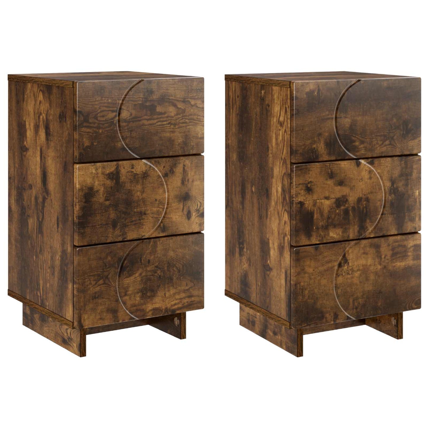 Éjjeliszekrény 2 pcs Füstös Tölgy 33,5 x 34,5 x 60 cm