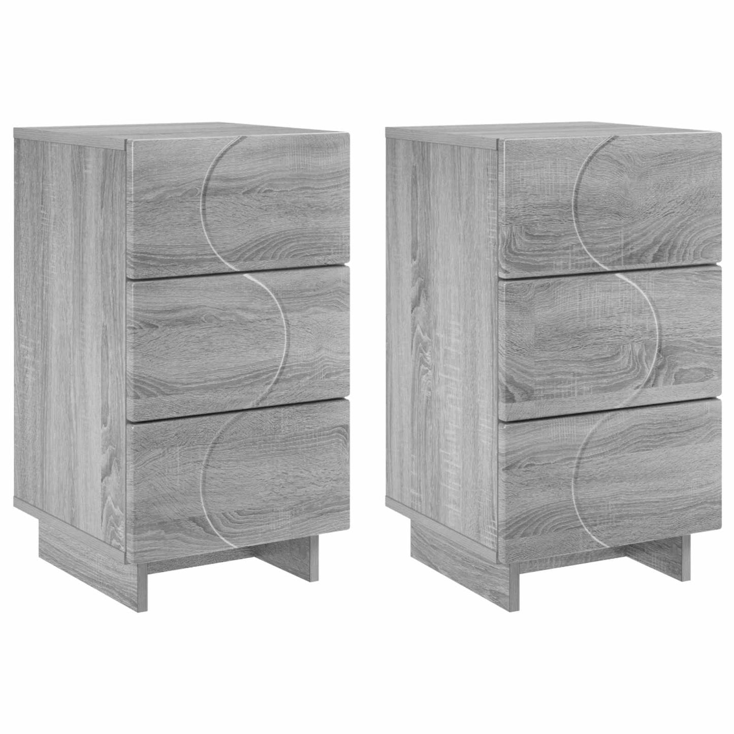 Éjjeliszekrény 2 pcs Szürke Sonoma 33,5 x 34,5 x 60 cm