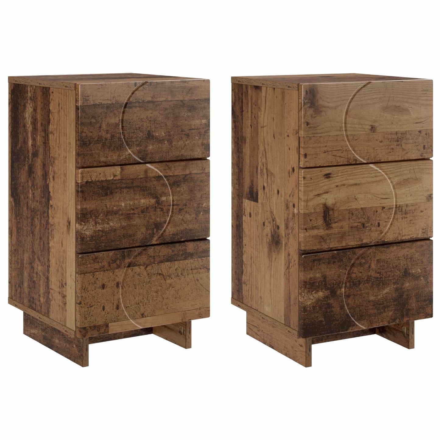 Éjjeliszekrény 2 pcs Antik Fa 33,5 x 34,5 x 60 cm Szerelt Fa