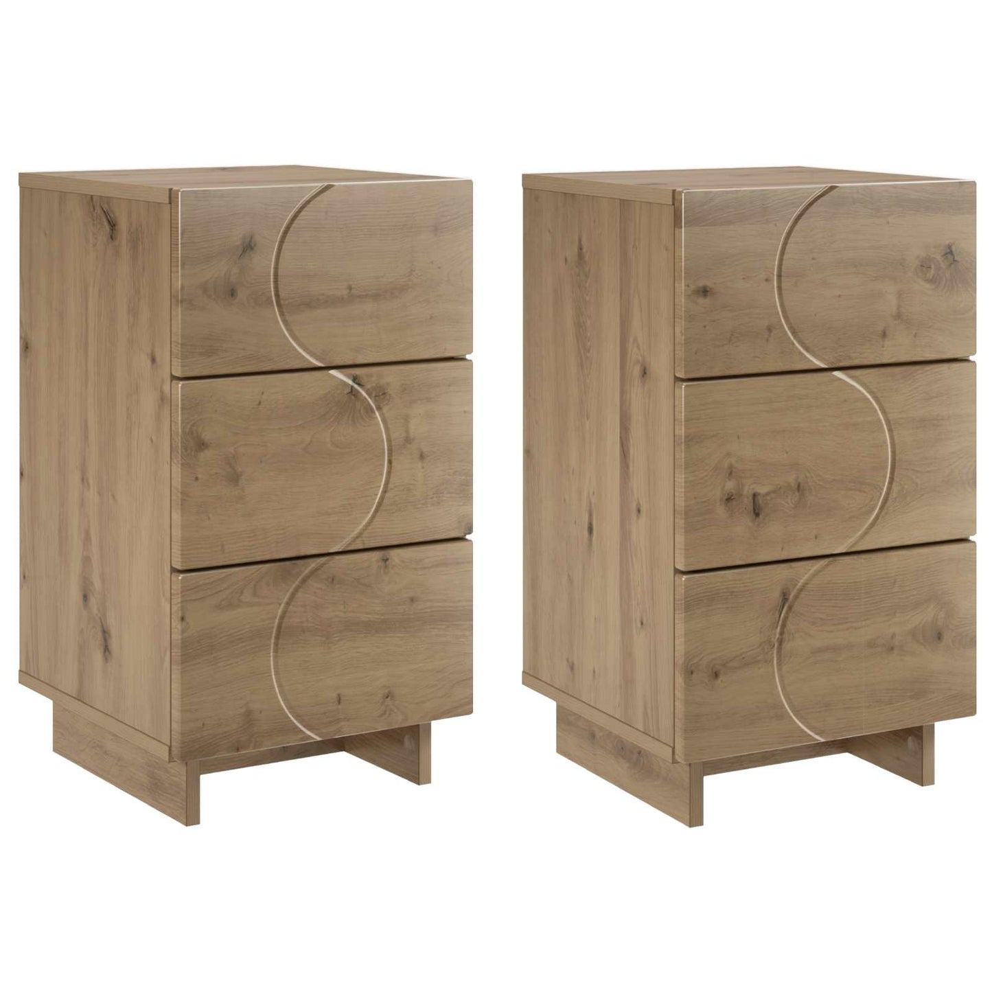 Éjjeliszekrény 2 pcs Kézműves Tölgy 33,5 x 34,5 x 60 cm