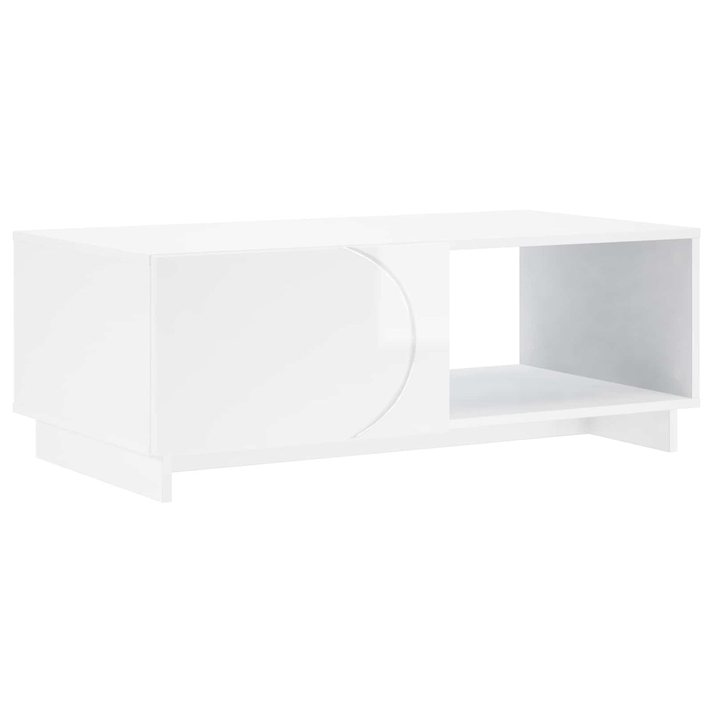 Dohányzóasztal Magasfényű Fehér 95 x 50,5 x 35 cm Szerelt Fa