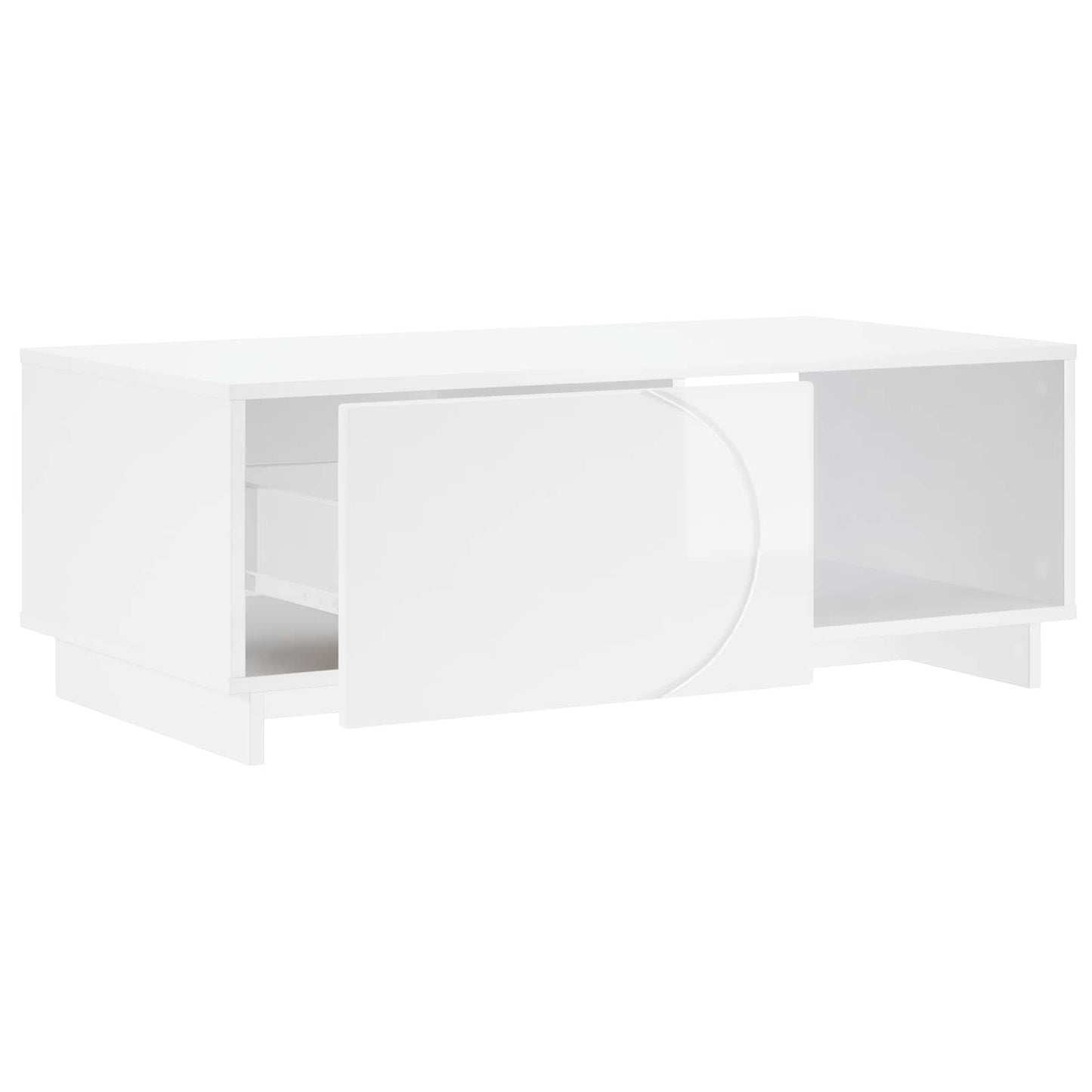 Dohányzóasztal Magasfényű Fehér 95 x 50,5 x 35 cm Szerelt Fa