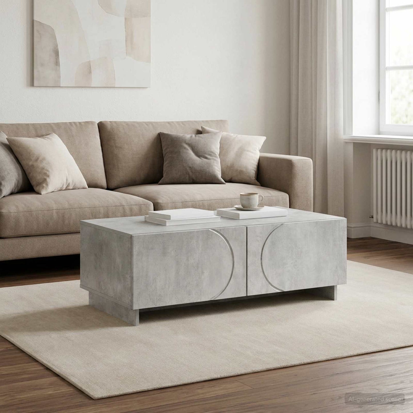 Dohányzóasztal Betonszürke 102 x 50,5 x 35 cm Bútorlap