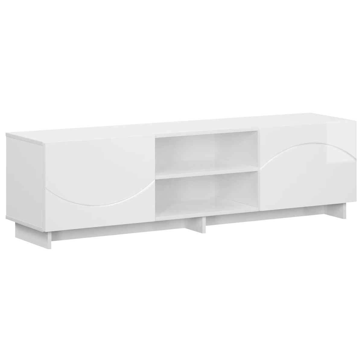 TV állvány 140 x 34,5 x 40 cm Magasfényű Fehér Szerelt Fa