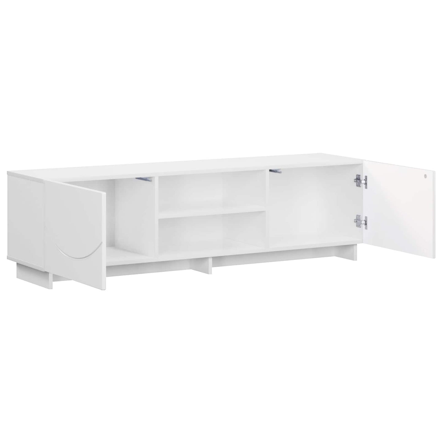 TV állvány 140 x 34,5 x 40 cm Magasfényű Fehér Szerelt Fa