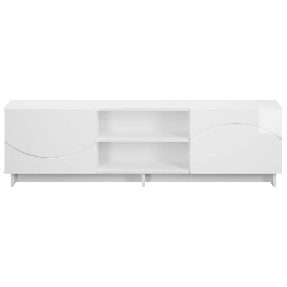 TV állvány 140 x 34,5 x 40 cm Magasfényű Fehér Szerelt Fa