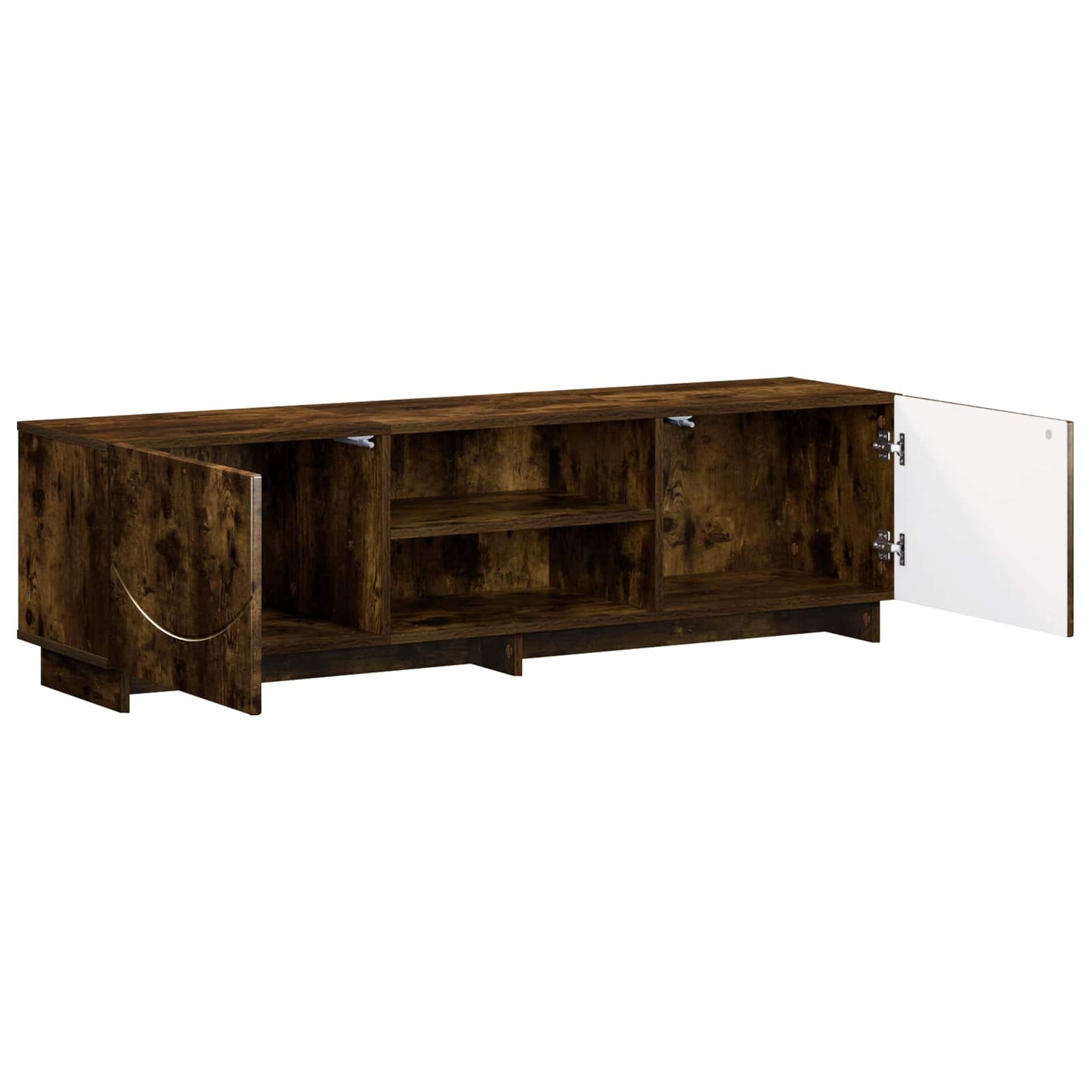 TV állvány 140 x 34,5 x 40 cm Füstös Tölgy Szerelt Fa