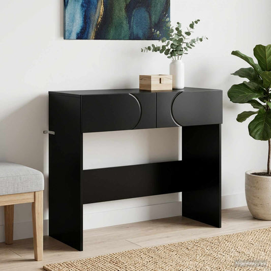 Konzolasztal Fekete 96,5 x 38 x 75 cm szerelt fa