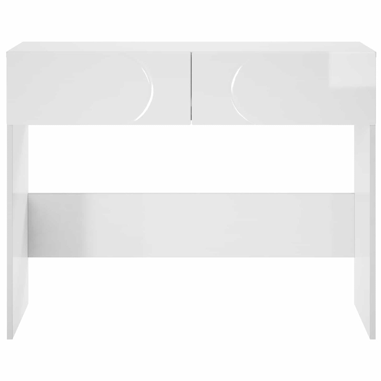 Konzolasztal Magasfényű Fehér 96,5 x 38 x 75 cm Szerelt Fa