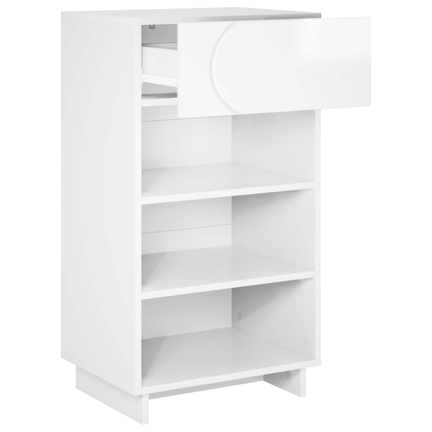 Cipőszekrény 48 x 38 x 87,5 cm Szerelt Fa Magasfényű Fehér